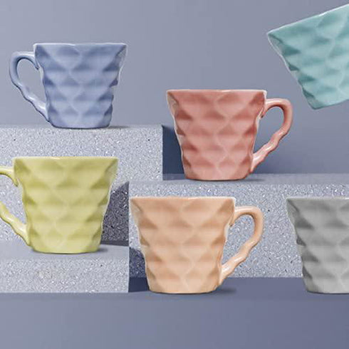 Diamond Multicolor Tea Cups (Set of 6) - The Earth Store - Cup Sets